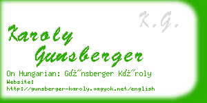 karoly gunsberger business card